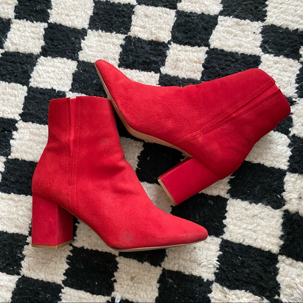Halogen Red Ankle Boots
